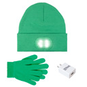  Kids Led Beanie & Glove Beanie Set - Green
