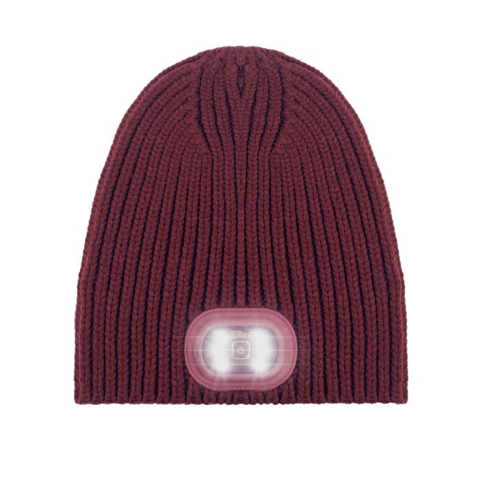 Reversible Knit LED Beanie - Wine