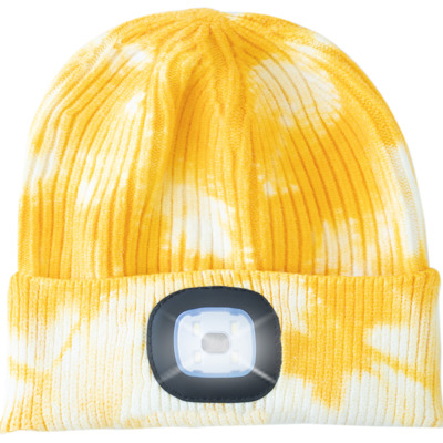 Tie Dye LED Knit Beanie - Yellow 