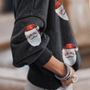 Small Sequin Santa Sweater - Black