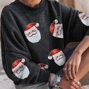 Large Sequin Santa Sweater - Black