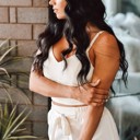 Large Sofia Beige Two-Piece Pant Set with Elastic Waist for Women