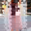 Small Dreamy Pink Waterfall Tulle Maxi Skirt for Women
