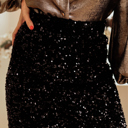 Small Black Holiday Sequin Mini Skirt