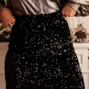 Small Black Holiday Sequin Mini Skirt