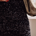 Small Black Holiday Sequin Mini Skirt