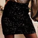 Large Black Holiday Sequin Mini Skirt