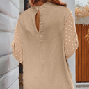   Swiss Dot Balloon Sleeve Loose Blouse