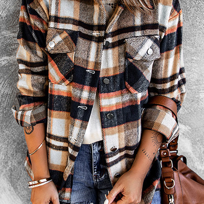 Jane Plaid Button Down Shacket