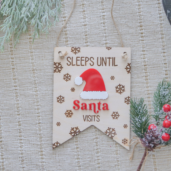 Wood Christmas Countdown Hanger