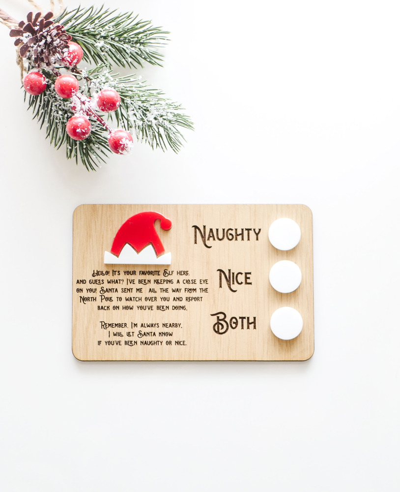 Naughty or Nice Elf Sign