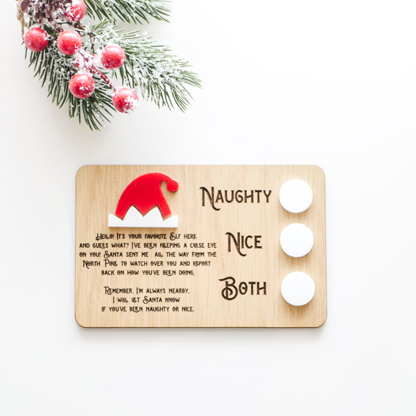 Naughty or Nice Elf Sign