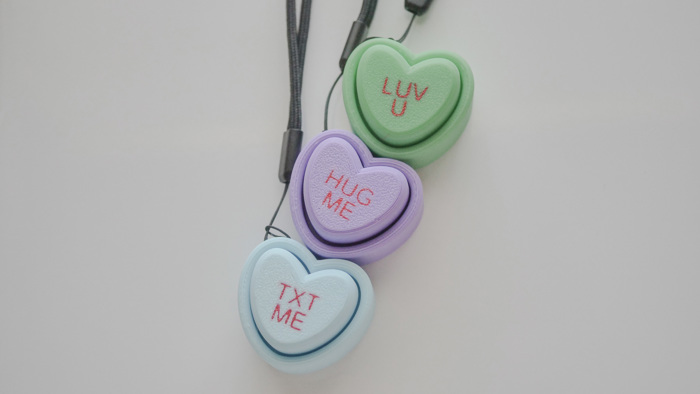 Set of 6 Conversation Heart Fidget Clickers