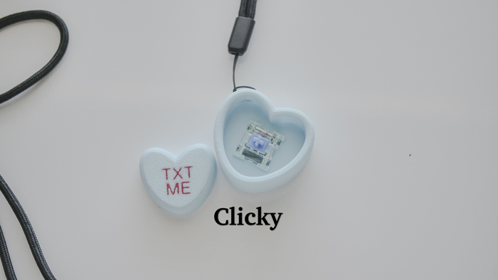 Set of 6 Conversation Heart Fidget Clickers