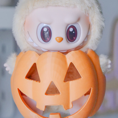3D Printed Pumpkin Suit for Labubu – Halloween Jack-o-Lantern Outfit, Fits Have a Seat & More