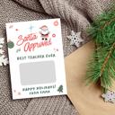 Santa Approved Personalized Teacher Appreciation Christmas Gift Card Holder Greeting Card - Set of 4