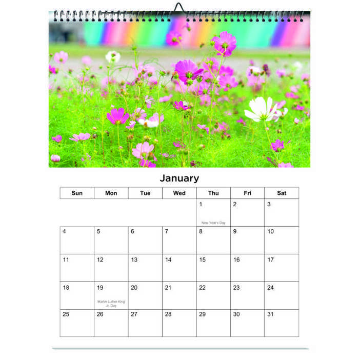 2026 Wall Calendar - Botanical Photography - 12-Month Bloom Series - 8.5x11 Wire-O Hanging Planner