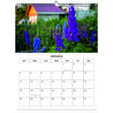 Delphinium 2026 Wall Calendar - Botanical Photography - 12-Month Bloom Series - 8.5x11 Wire-O Hanging Planner