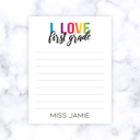 first grade Teacher Personalized Grade Notepad | Teacher Gift