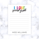 second grade Teacher Personalized Grade Notepad | Teacher Gift