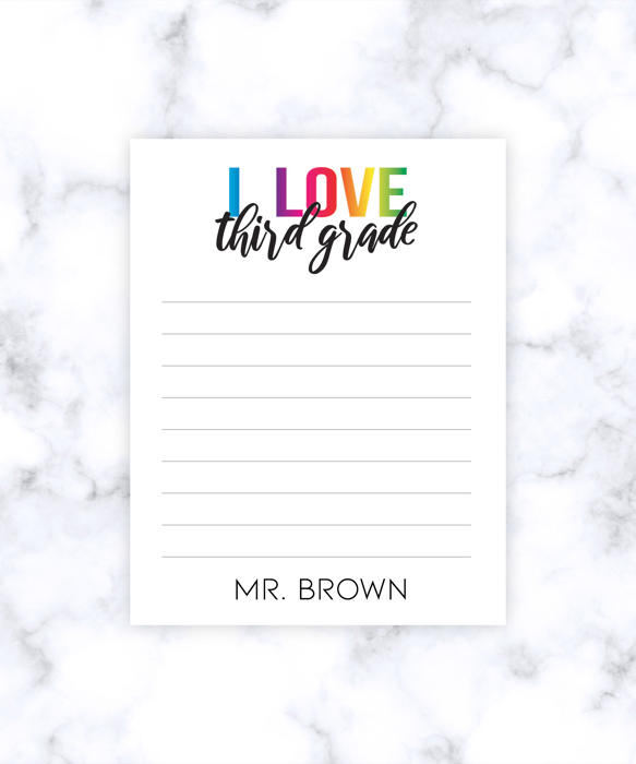 Teacher Personalized Grade Notepad | Teacher Gift