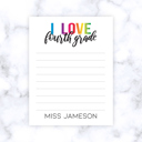 fourth grade Teacher Personalized Grade Notepad | Teacher Gift