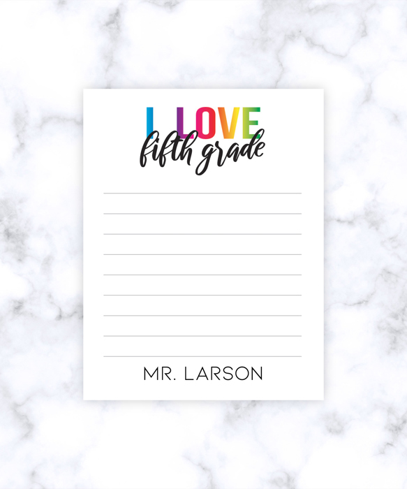 Teacher Personalized Grade Notepad | Teacher Gift