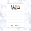 fifth grade Teacher Personalized Grade Notepad | Teacher Gift