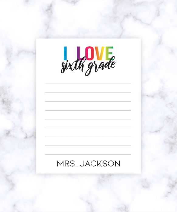 Teacher Personalized Grade Notepad | Teacher Gift