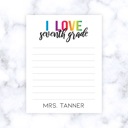 seventh grade Teacher Personalized Grade Notepad | Teacher Gift