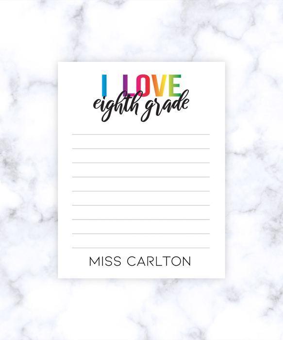 Teacher Personalized Grade Notepad | Teacher Gift