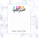 eighth grade Teacher Personalized Grade Notepad | Teacher Gift