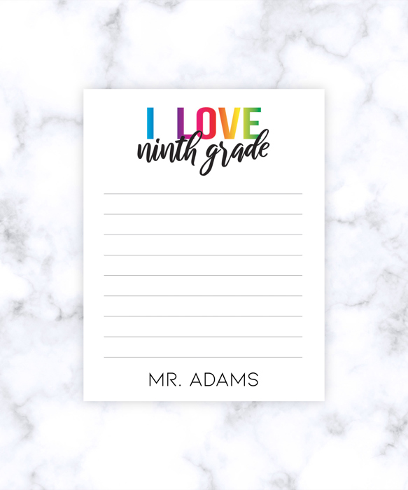 Teacher Personalized Grade Notepad | Teacher Gift