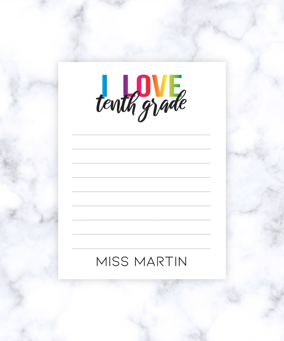 Teacher Personalized Grade Notepad | Teacher Gift