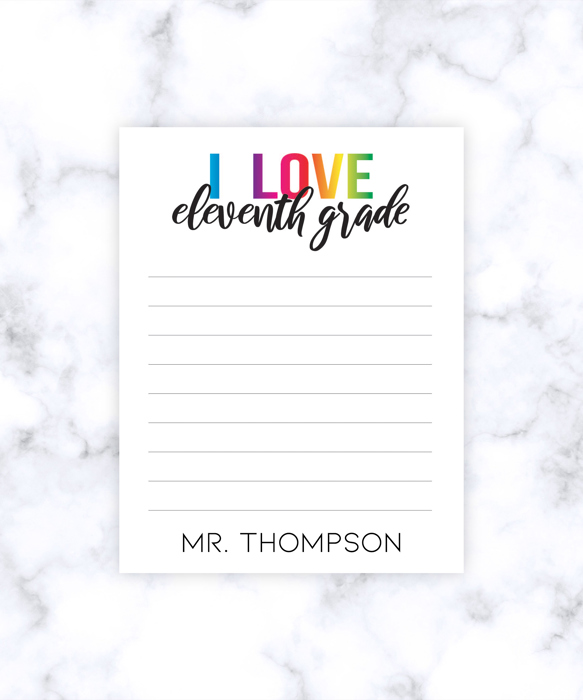 Teacher Personalized Grade Notepad | Teacher Gift