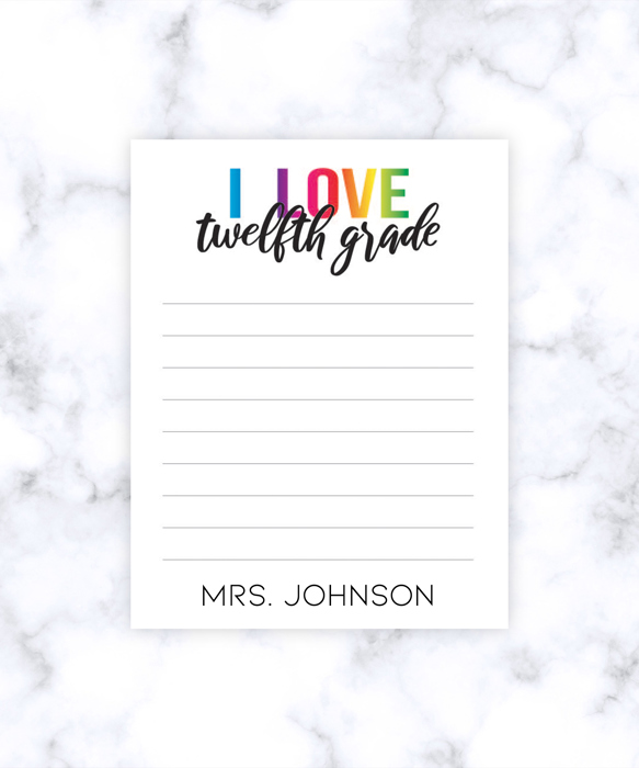 Teacher Personalized Grade Notepad | Teacher Gift