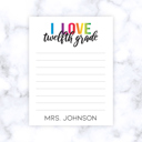 twelvth grade Teacher Personalized Grade Notepad | Teacher Gift