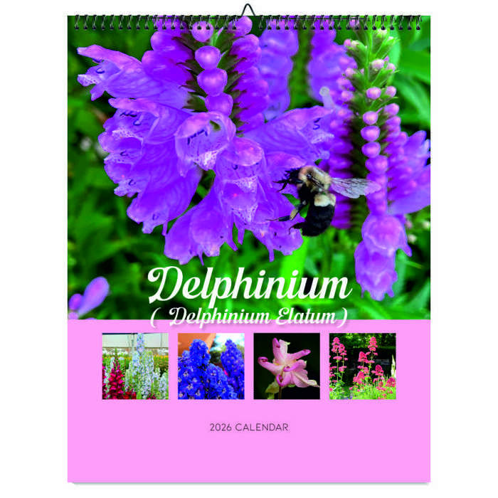 2026 Wall Calendar - Botanical Photography - 12-Month Bloom Series - 8.5x11 Wire-O Hanging Planner
