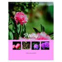 Peony 2026 Wall Calendar - Botanical Photography - 12-Month Bloom Series - 8.5x11 Wire-O Hanging Planner