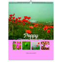 Poppy 2026 Wall Calendar - Botanical Photography - 12-Month Bloom Series - 8.5x11 Wire-O Hanging Planner
