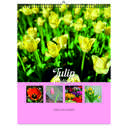 Tulip 2026 Wall Calendar - Botanical Photography - 12-Month Bloom Series - 8.5x11 Wire-O Hanging Planner