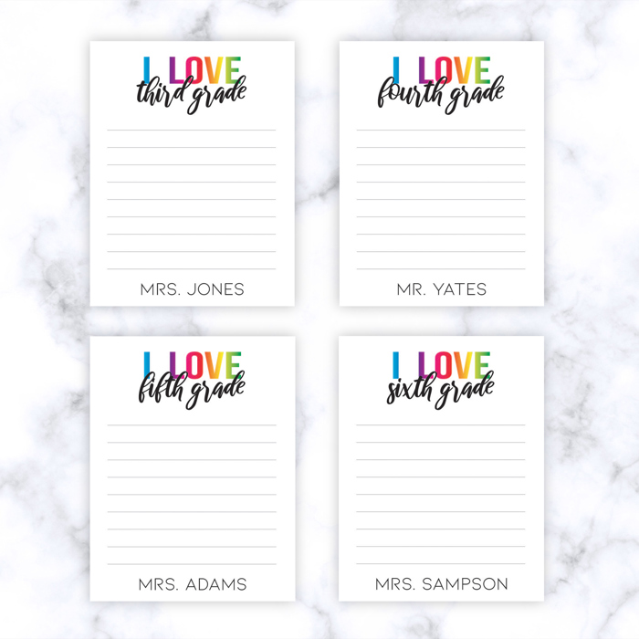 Teacher Personalized Grade Notepad | Teacher Gift