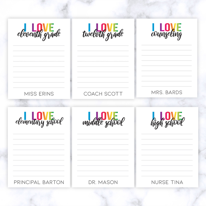 Teacher Personalized Grade Notepad | Teacher Gift