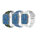 White Hanukkah Theme  38/40/41 (42mm Series 10 Only) Waloo Hanukkah Fun Silicone Sport Bands for Apple Watch – Festive Design Replacement Bands for All Apple Watch Models