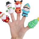  5-Piece Christmas Finger Puppet Set for Kids – Elk, Santa Claus, Snowman, Christmas Tree Characters – Perfect for Party Favors & Goodie Bag Fillers