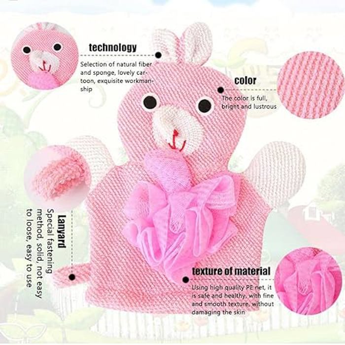 Fun Animal Bath Loofah Glove for Kids