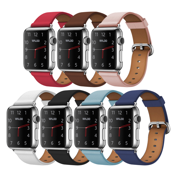 Waloo Classic Leather Band For Apple Watch Series 10/9/8/7/6/5/4/3/2/1/SE/Ultra