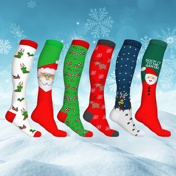 Christmas Themed Compression Socks Unisex 