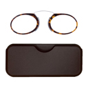 Tortoise +1.00 Waloo Ultra Slim Portable Reading Glasses With Stick-On Portable Case