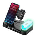  Waloo Wireless Charging Dock With Multi Colored Night Light & Alarm Clock For iPhone, Apple Watch & AirPods